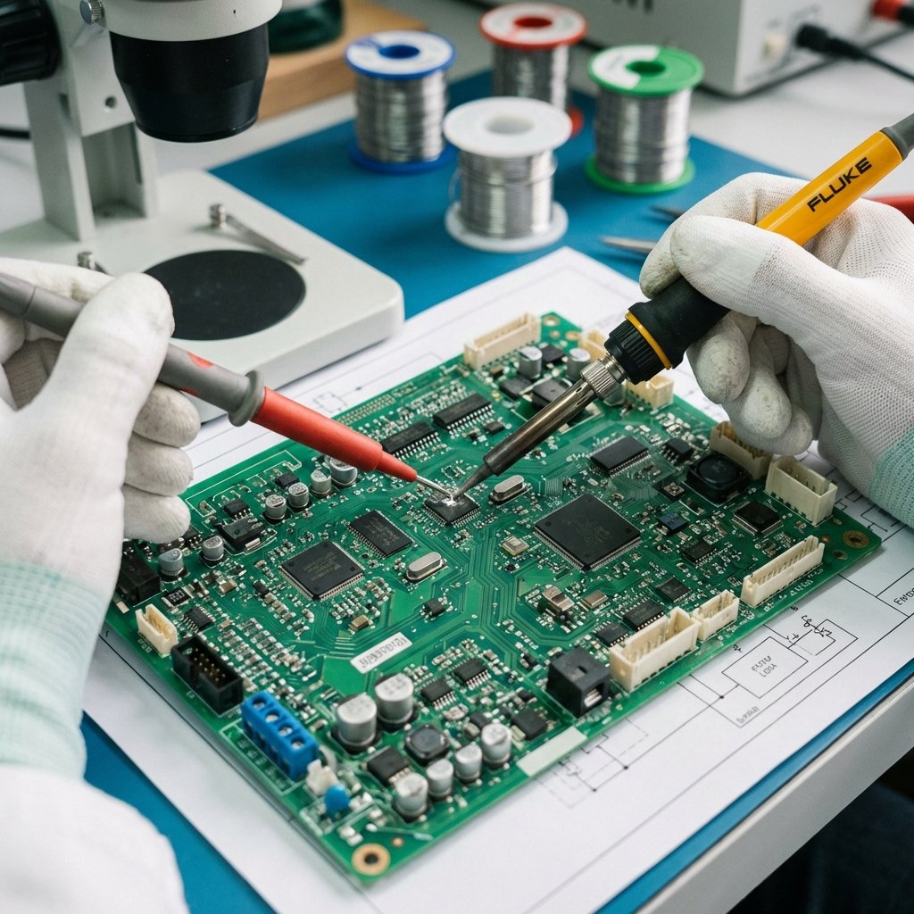 Técnico trocando compressor